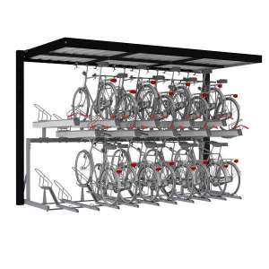 Überdachungen und Abstellräume | Fahrradüberdachung für Doppelstockparker | FalcoSpan Fahrradüberdachung für Doppelstockparker | image #1